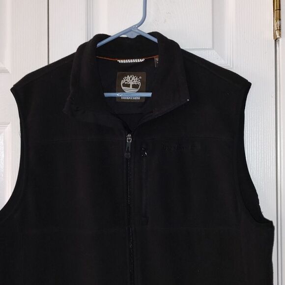 Timberland black fleece zip up vest  Sz L - Picture 3 of 5